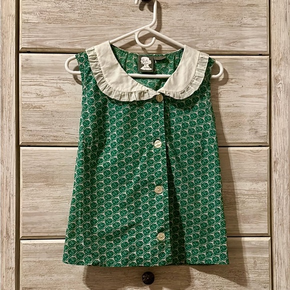 Anthropologie Tops - Green Sleeveless Dress with White Collar